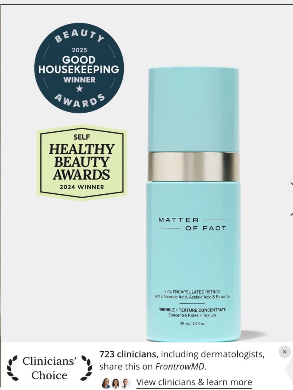 Matter of fact Wrinkle brightening, and firming Concentrate Serum